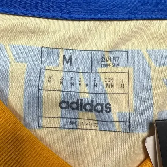 Men's Adidas UNAL Tigres Yellow color Jersey Shirt M Slim Fit